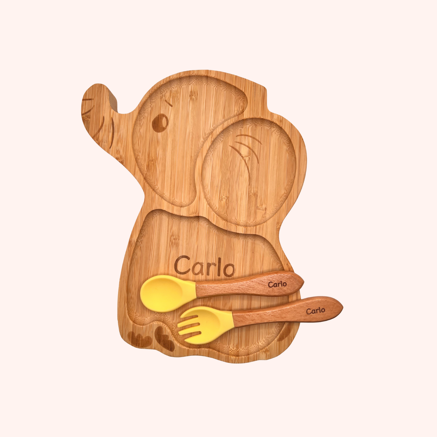 Holzteller Elefant mit Wunschgravur